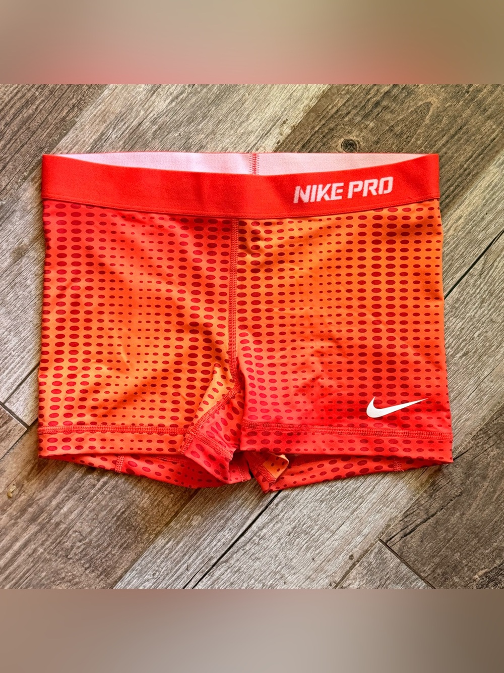 womens nike pro compression shorts orange medium NWOT